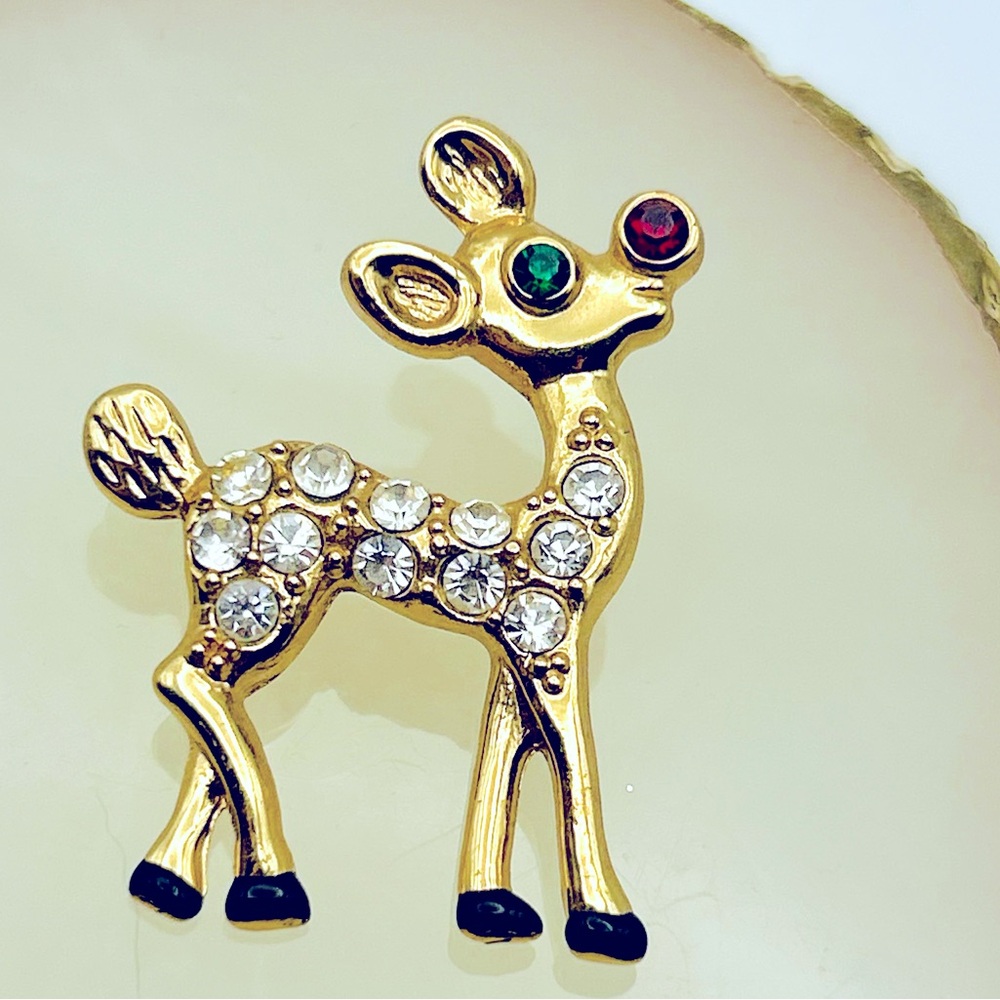Rudolph The Red Nosed Reindeer Christmas Holiday Brooch Pin
